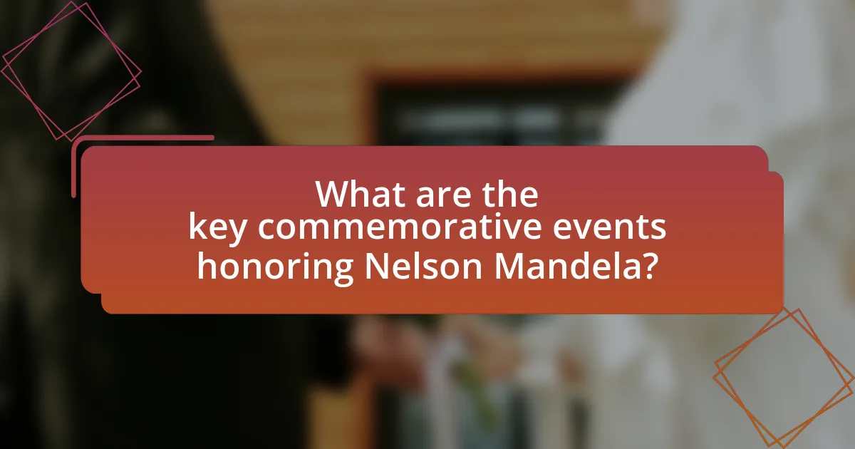 What are the key commemorative events honoring Nelson Mandela?
